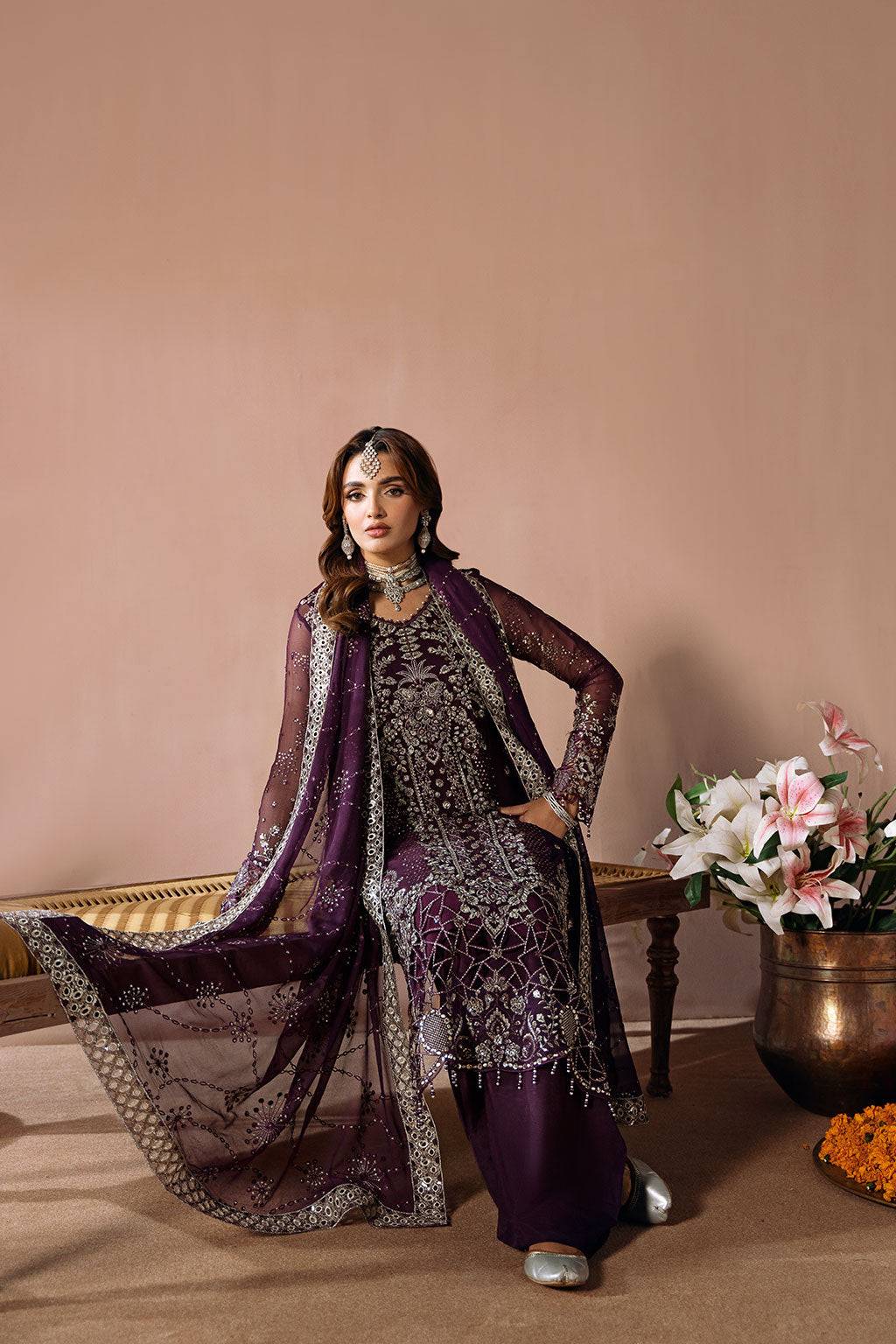 Ramsha | Dastak Luxury Chiffon Collection | Q-208 by Maria Faisal - Registered Vendor of : Ramsha - type : Ladies Clothes - 100% original wedding dresses