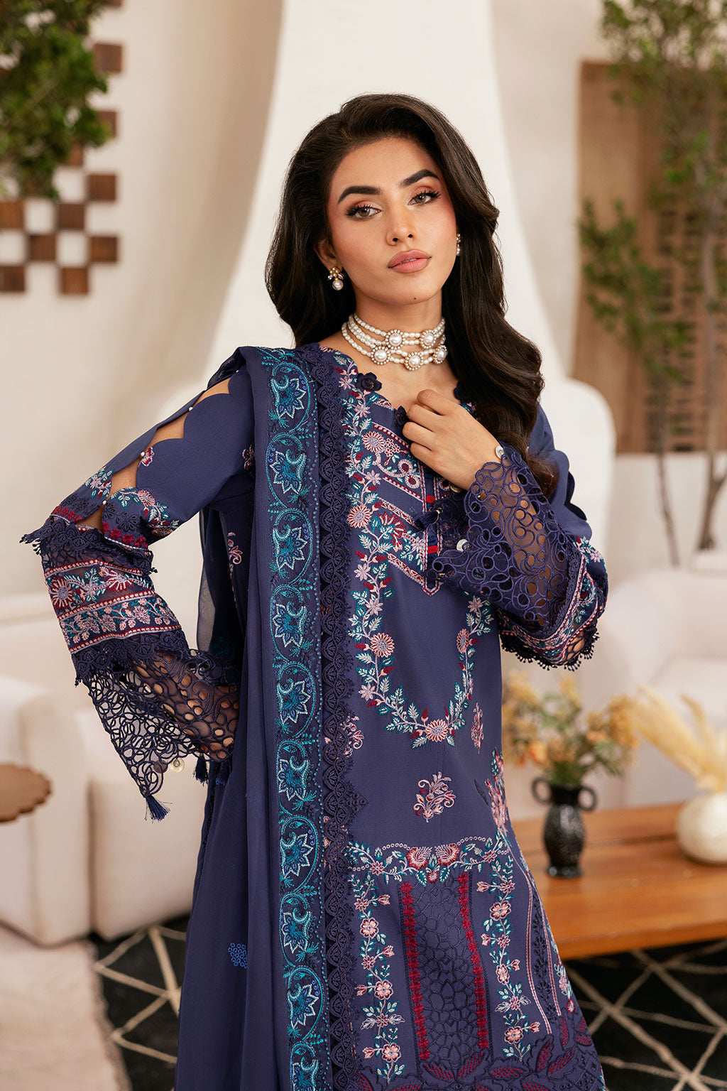 Ramsha | Ghazal Luxury Lawn | G-401 - Luxury Dress - available at Maria Faisal in UK and USA.