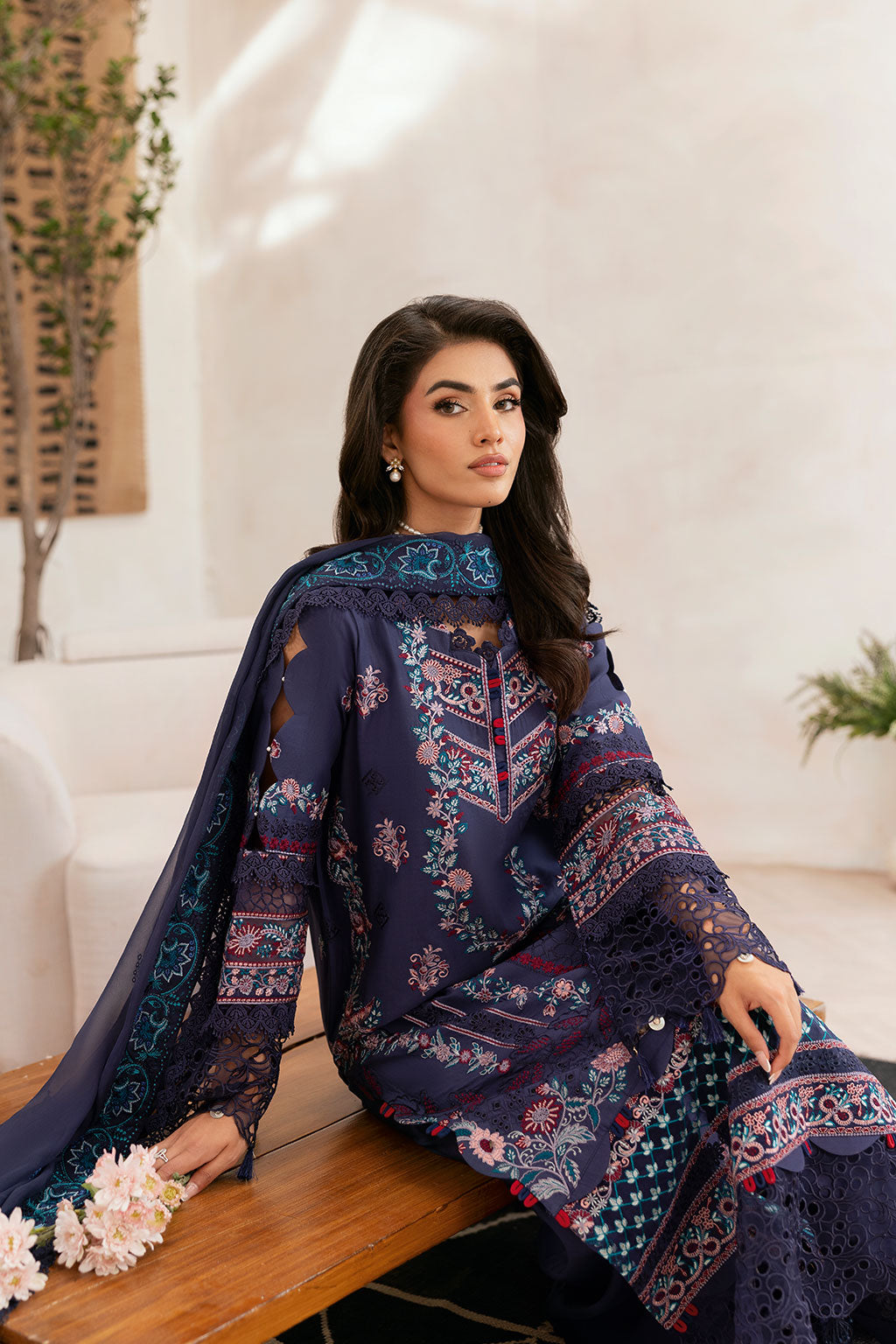 Ramsha | Ghazal Luxury Lawn | G-401 - Luxury Dress - available at Maria Faisal in UK and USA.