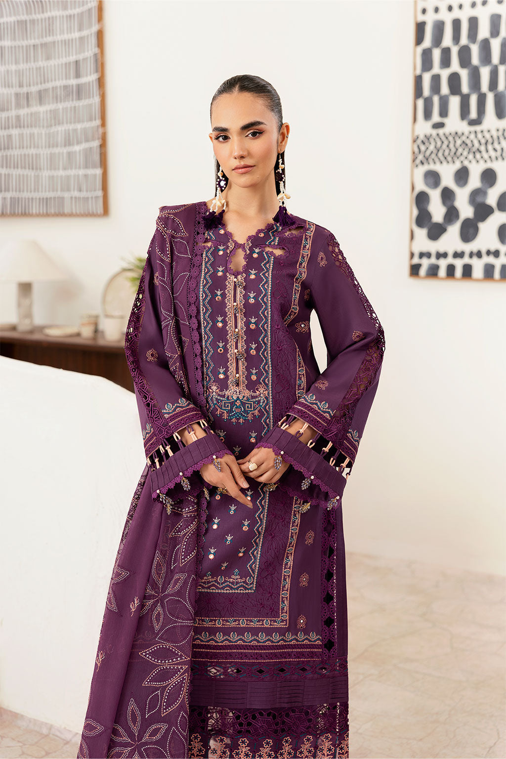 Ramsha | Ghazal Luxury Lawn | G-408 - Luxury Dress - available at Maria Faisal in UK and USA.