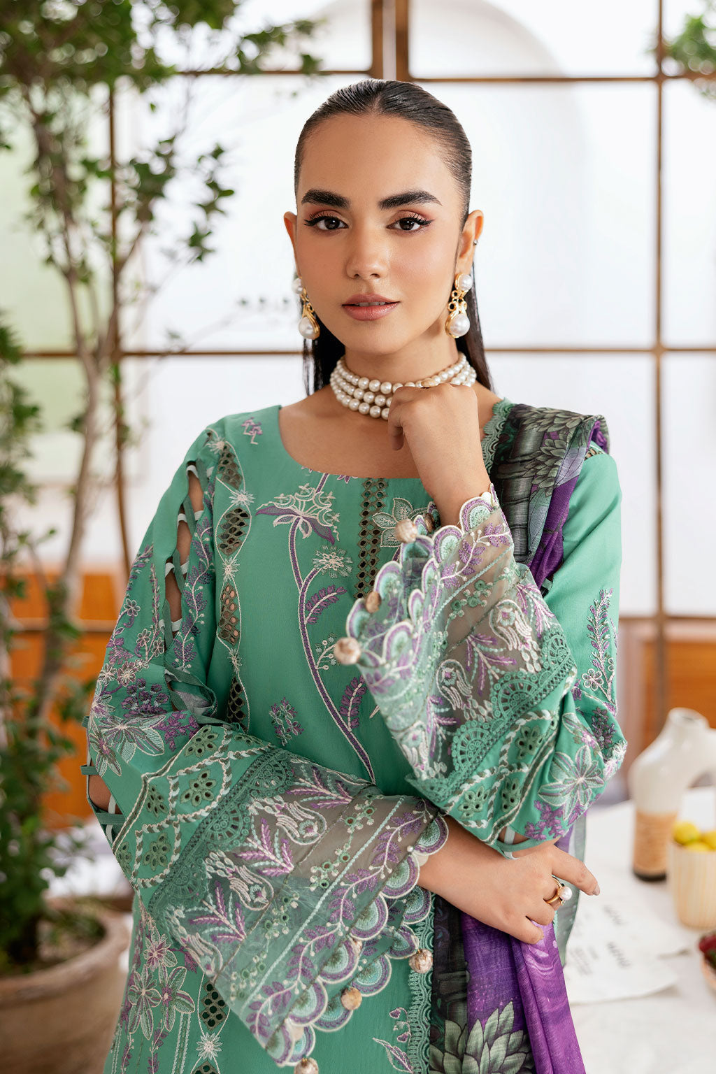 Ramsha | Ghazal Luxury Lawn | G-404 - Luxury Dress - available at Maria Faisal in UK and USA.