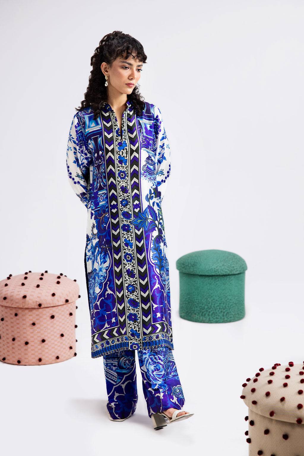 Afsanah | The Print Edit | ORCHE BLOOM (extended shirt) AP-112 by Maria Faisal - Registered Vendor of : Afsanah - type : Ladies Clothes - 100% original wedding dresses
