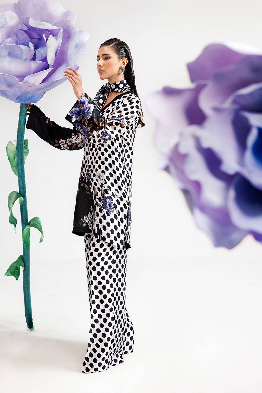 Afsanah | The Print Edit | DARK POLKA AP-110 by Maria Faisal - Registered Vendor of : Afsanah - type : Ladies Clothes - 100% original wedding dresses