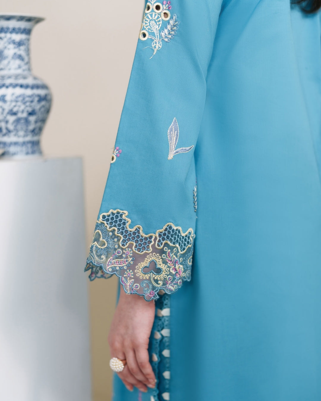 Neeshay | Whispers of Summer Luxury Lawn | SKYLA - Luxury Dress - available at Maria Faisal in UK and USA.