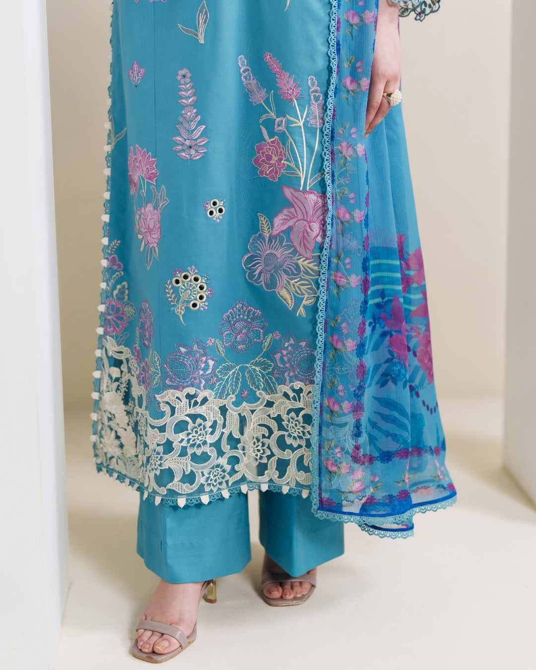 Neeshay | Whispers of Summer Luxury Lawn | SKYLA - Luxury Dress - available at Maria Faisal in UK and USA.