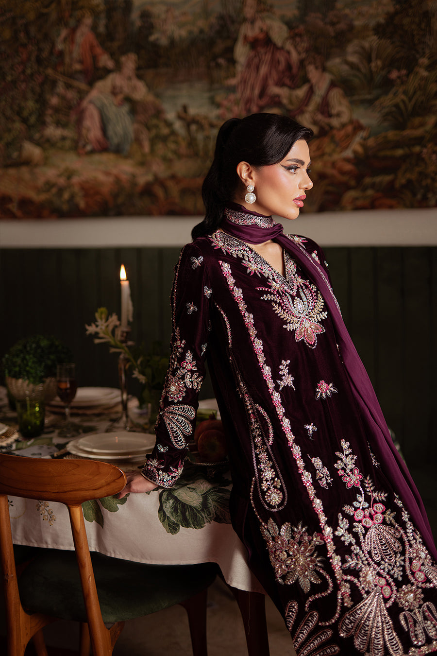 Saira Rizwan | Velvet Pret 25 | SHABNAM-SRVP25-05 - Formal Dress - available at Maria Faisal in UK and USA.