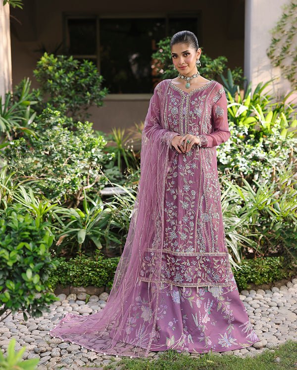 Roheenaz | Aangan Chiffon Collection 25 | Arooj - is Purple dress from Roheenaz - Ladies Clothes - Maria Faisal