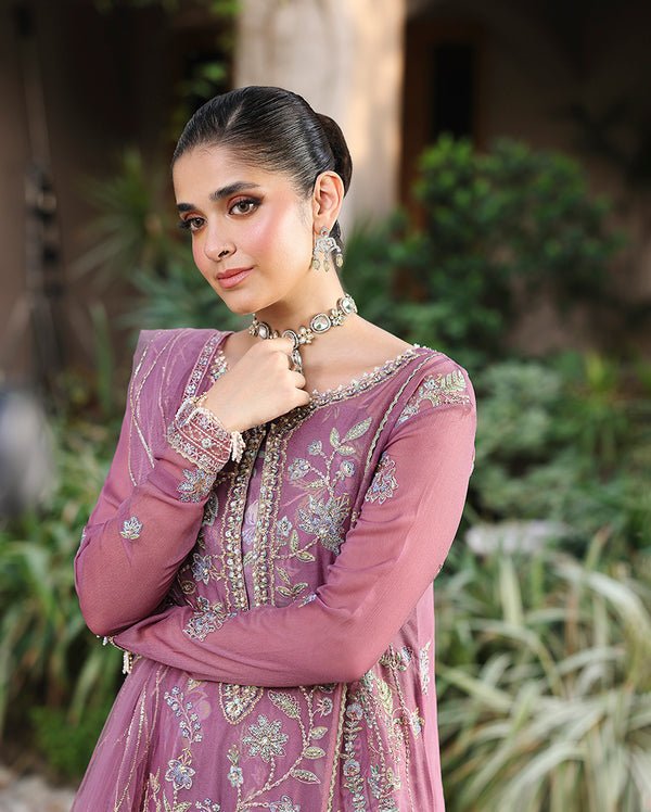Roheenaz | Aangan Chiffon Collection 25 | Arooj - is Purple dress from Roheenaz - Ladies Clothes - Maria Faisal