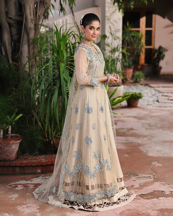 Roheenaz | Aangan Chiffon Collection 25 | Sehrish - is Ivory Gold dress from Roheenaz - Ladies Clothes - Maria Faisal