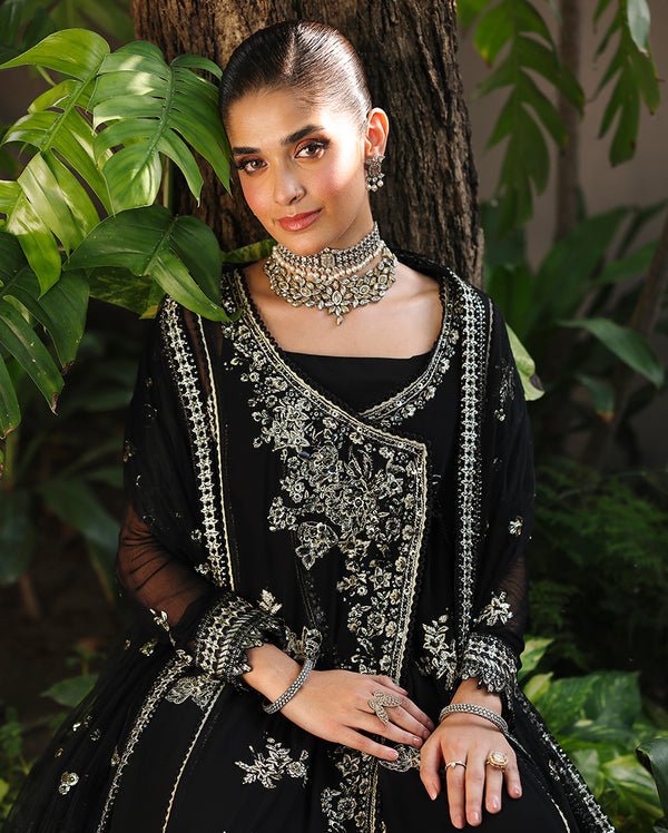 Roheenaz | Aangan Chiffon Collection 25 | Zyrah - is Black dress from Roheenaz - Ladies Clothes - Maria Faisal