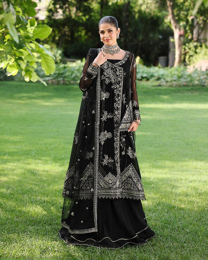 Roheenaz | Aangan Chiffon Collection 25 | Zyrah - is Black dress from Roheenaz - Ladies Clothes - Maria Faisal