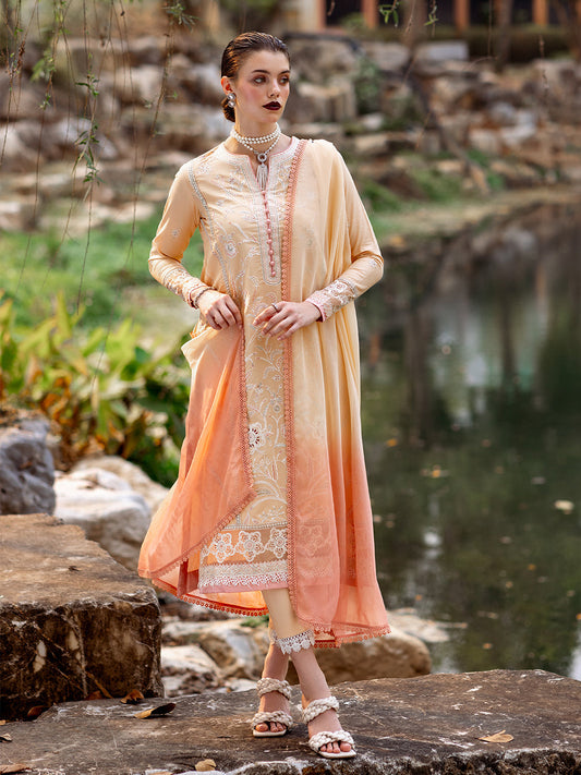 Roheenaz | Dahlia Embroidered Lawn 24 | Magnolia - Ladies Clothes 