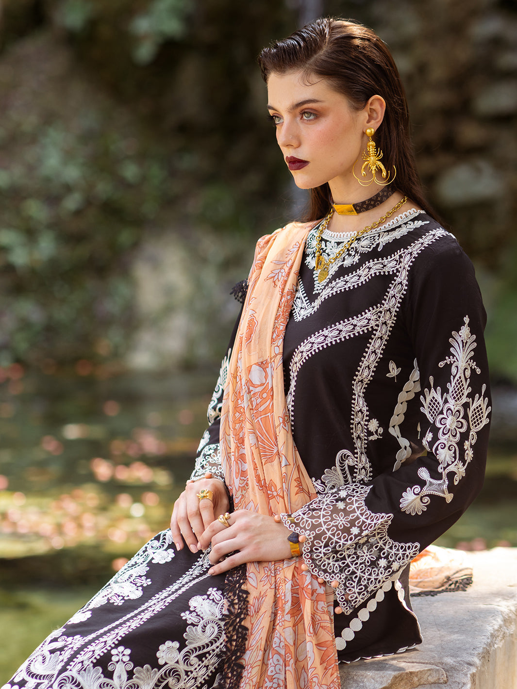 Roheenaz | Dahlia Embroidered Lawn 24 | Celandine