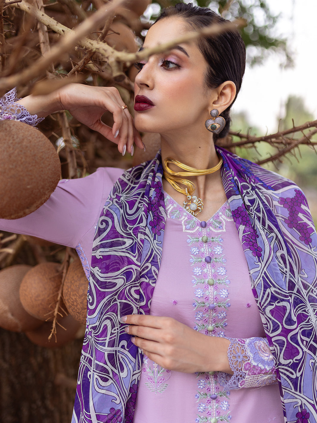 Roheenaz | Dahlia Embroidered Lawn 24 | Hyacinth