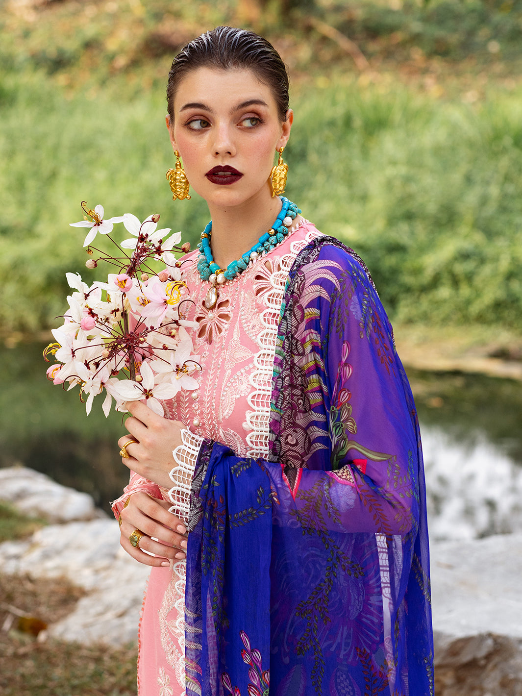 Roheenaz | Dahlia Embroidered Lawn 24 | Orchid