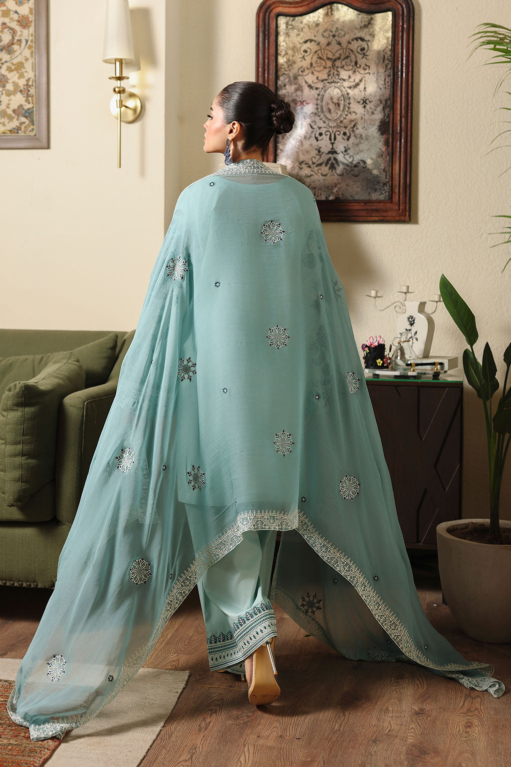 Afsanah | Rosa Essential | AL-307 - Luxury Dress - available at Maria Faisal in UK and USA.