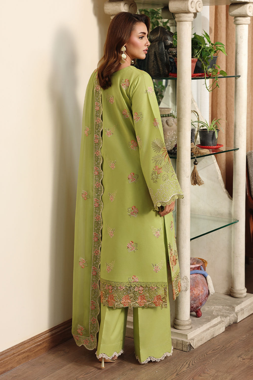 Afsanah | Rosa Essential | AL-303 - Luxury Dress - available at Maria Faisal in UK and USA.