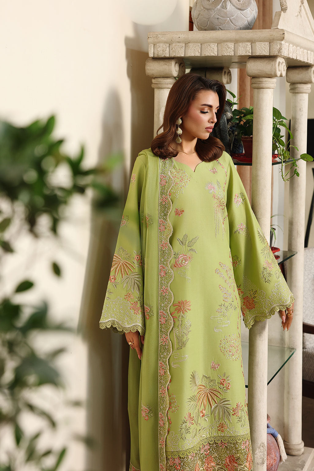 Afsanah | Rosa Essential | AL-303 - Luxury Dress - available at Maria Faisal in UK and USA.