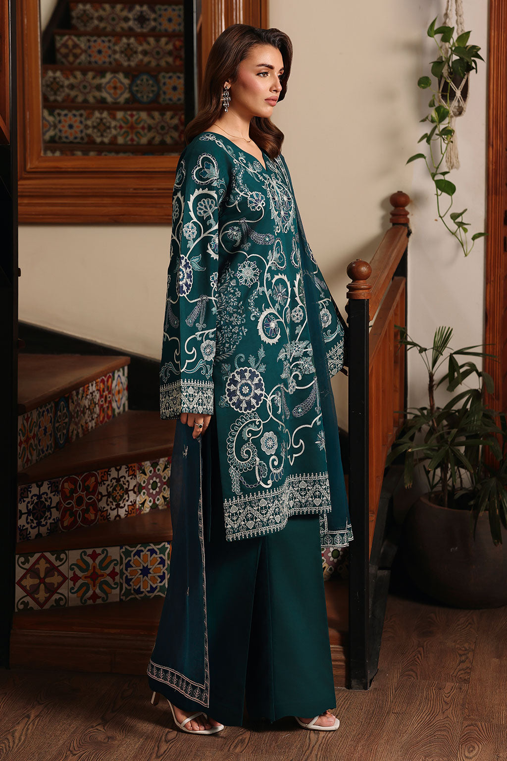 Afsanah | Rosa Essential | AL-304 - Luxury Dress - available at Maria Faisal in UK and USA.