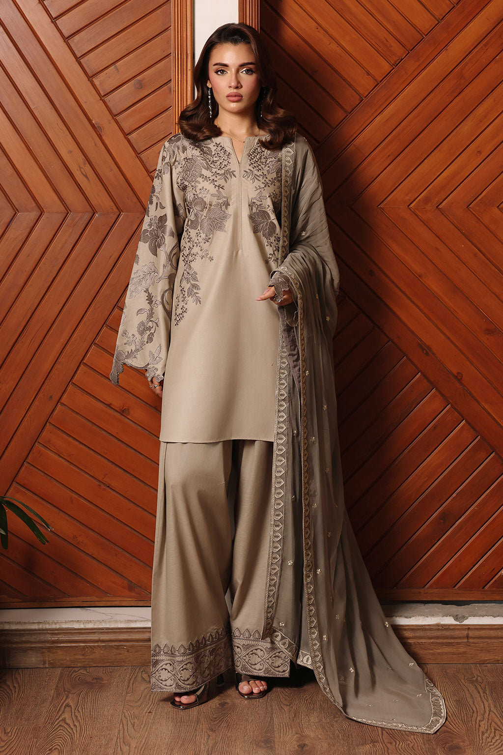 Afsanah | Rosa Essential | AL-301 - Luxury Dress - available at Maria Faisal in UK and USA.