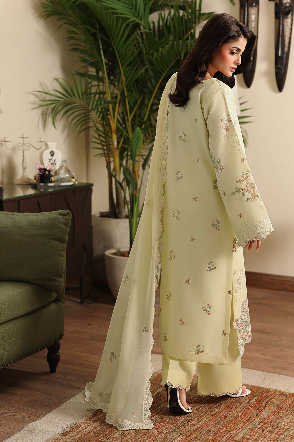 Afsanah | Rosa Essential | AL-309 - Luxury Dress - available at Maria Faisal in UK and USA.