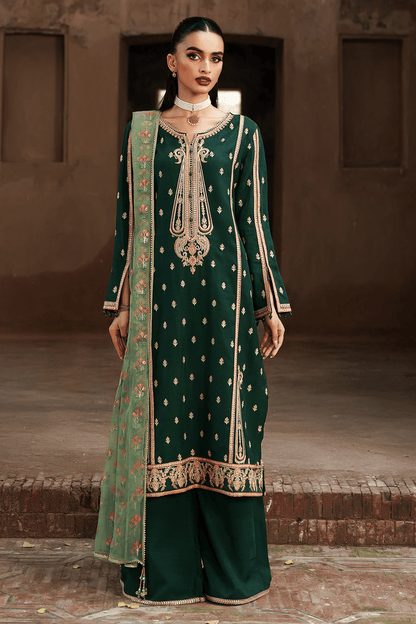 Saad Shaikh | Zaria Festive Pret 25 | EMERALD - Formal Dress - available at Maria Faisal in UK and USA.