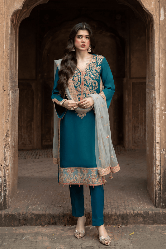 Saad Shaikh | Zaria Festive Pret 25 | LUXE - Formal Dress - available at Maria Faisal in UK and USA.