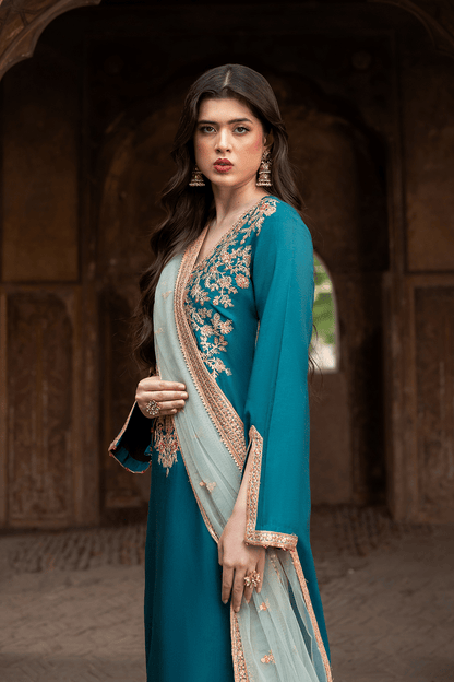 Saad Shaikh | Zaria Festive Pret 25 | LUXE - Formal Dress - available at Maria Faisal in UK and USA.