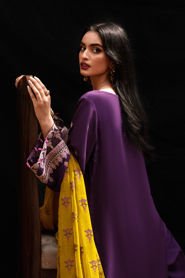 Saad Shaikh | Zaria Festive Pret 25 | RAVEN - Formal Dress - available at Maria Faisal in UK and USA.