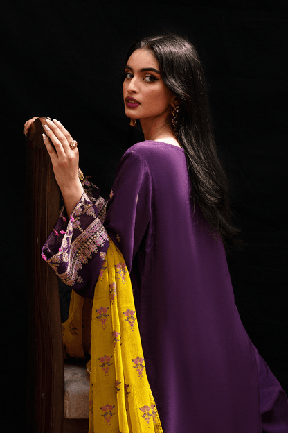 Saad Shaikh | Zaria Festive Pret 25 | RAVEN - Formal Dress - available at Maria Faisal in UK and USA.