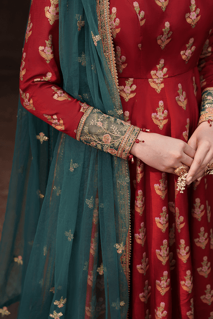 Saad Shaikh | Zaria Festive Pret 25 | SCARLET - Formal Dress - available at Maria Faisal in UK and USA.