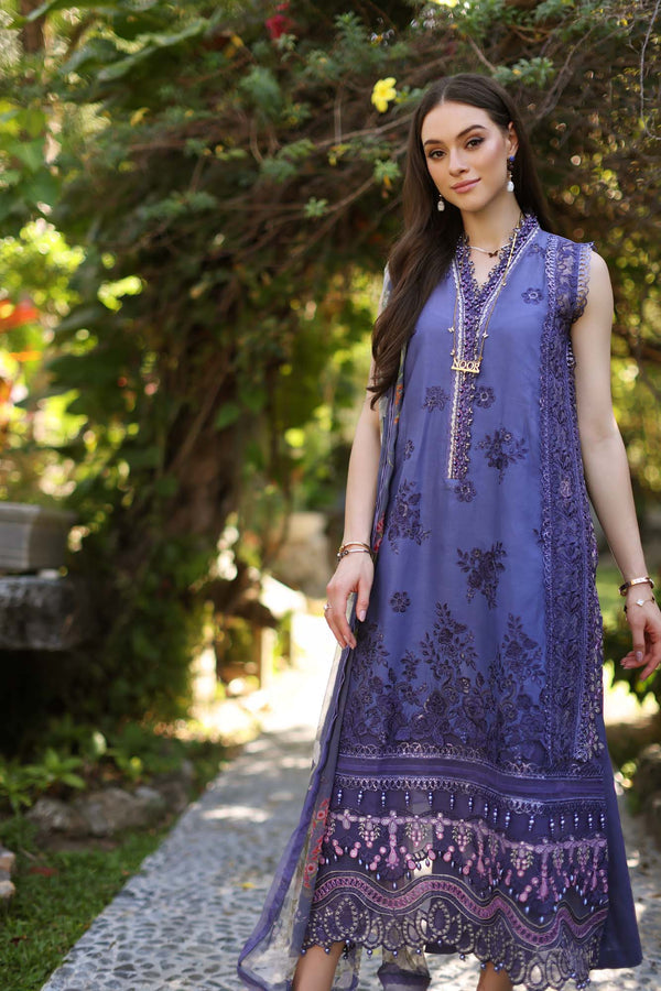 Noor by Saadia Asad | Luxury Chikankari Lawn24 | D8-A Purple - Ladies Clothes - Maria Faisal