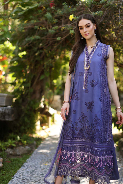 Noor by Saadia Asad | Luxury Chikankari Lawn24 | D8-A Purple - Ladies Clothes - Maria Faisal