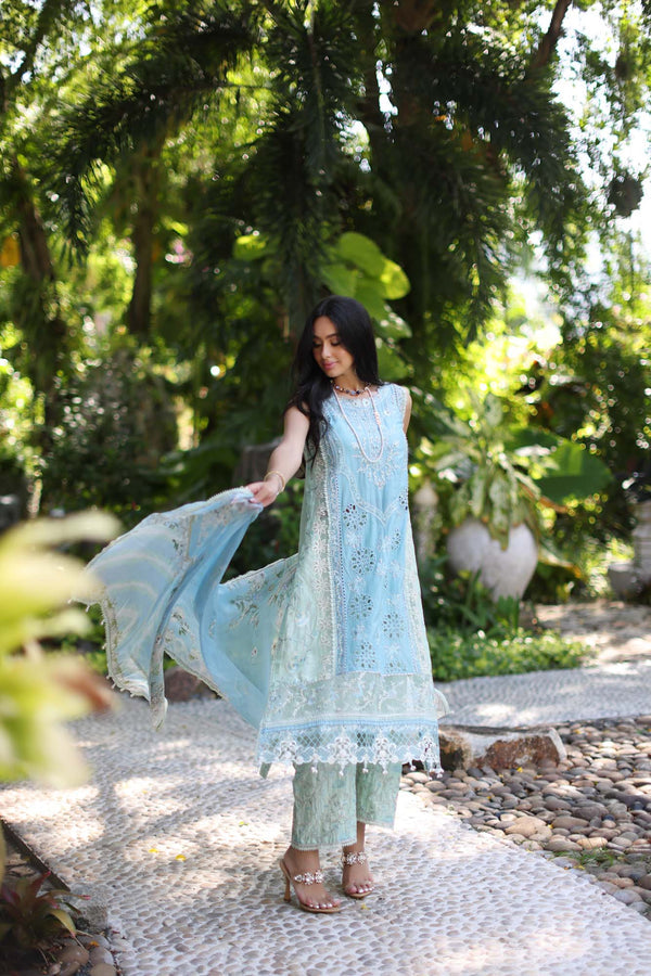 Noor by Saadia Asad | Luxury Chikankari Lawn24 | D2-A Geroze - Ladies Clothes - Maria Faisal