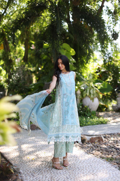 Noor by Saadia Asad | Luxury Chikankari Lawn24 | D2-A Geroze - Ladies Clothes - Maria Faisal
