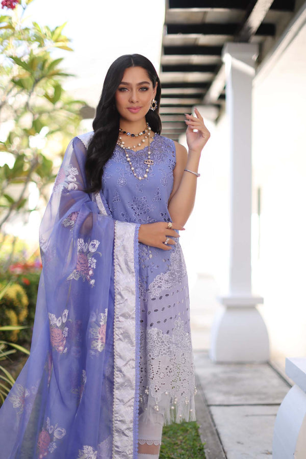 Noor by Saadia Asad | Luxury Chikankari Lawn24 | D9-B Purple - Ladies Clothes - Maria Faisal