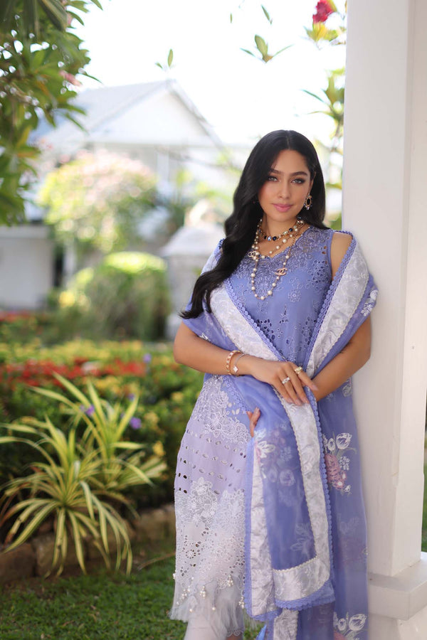 Noor by Saadia Asad | Luxury Chikankari Lawn24 | D9-B Purple - Ladies Clothes - Maria Faisal