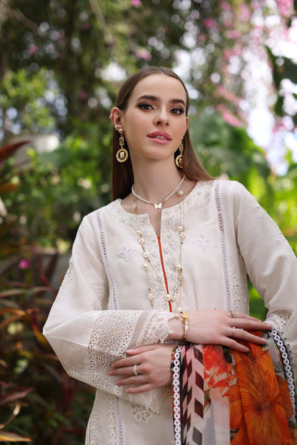 Noor by Saadia Asad | Luxury Chikankari Lawn24 | D6-B White Laser - Ladies Clothes - Maria Faisal