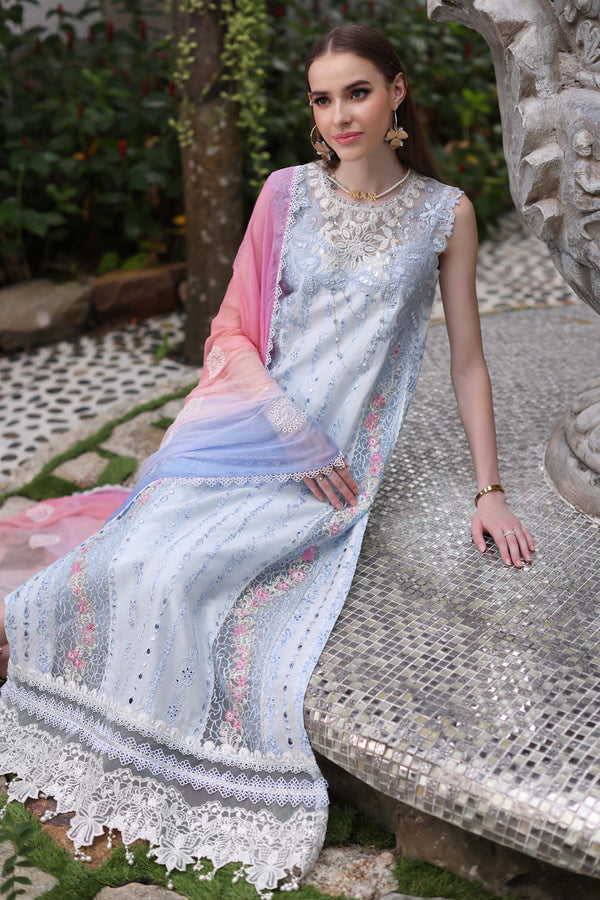 Noor by Saadia Asad | Luxury Chikankari Lawn24 | D7-A Multi Tkm - Ladies Clothes - Maria Faisal