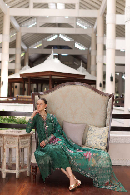 Noor by Saadia Asad | Luxury Chikankari Lawn24 | D4-A Green Laser - Ladies Clothes - Maria Faisal