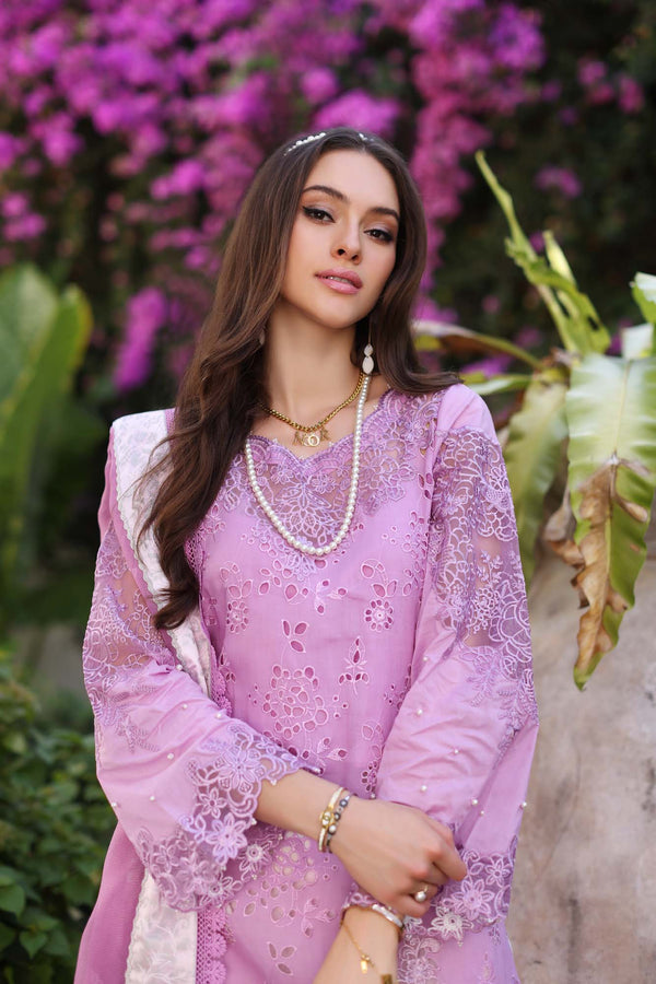 Noor by Saadia Asad | Luxury Chikankari Lawn24 | D9-A Pink - Ladies Clothes - Maria Faisal