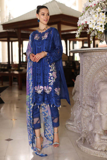 Noor by Saadia Asad | Luxury Chikankari Lawn24 | D10-B Blue Electric