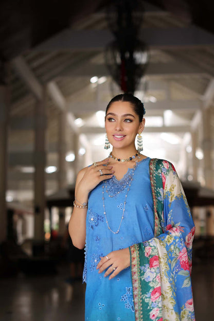 Noor by Saadia Asad | Luxury Chikankari Lawn24 | D5-B Blue Ombre - Ladies Clothes - Maria Faisal
