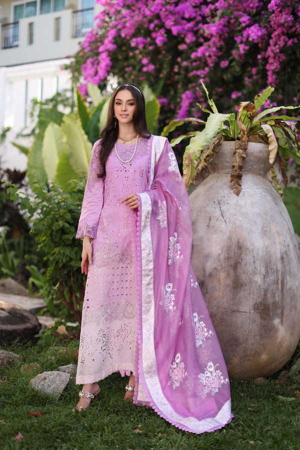 Noor by Saadia Asad | Luxury Chikankari Lawn24 | D9-A Pink - Ladies Clothes - Maria Faisal