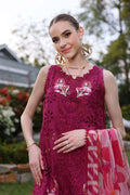 Noor by Saadia Asad | Luxury Chikankari Lawn24 | D10-A FUCHIA - Ladies Clothes - Maria Faisal