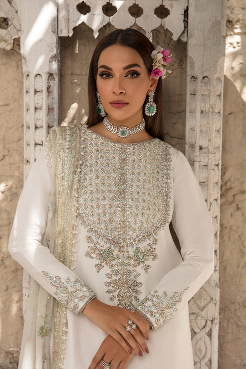 Saffron | Persia Wedding Collection | Pearl White - Maria Faisal