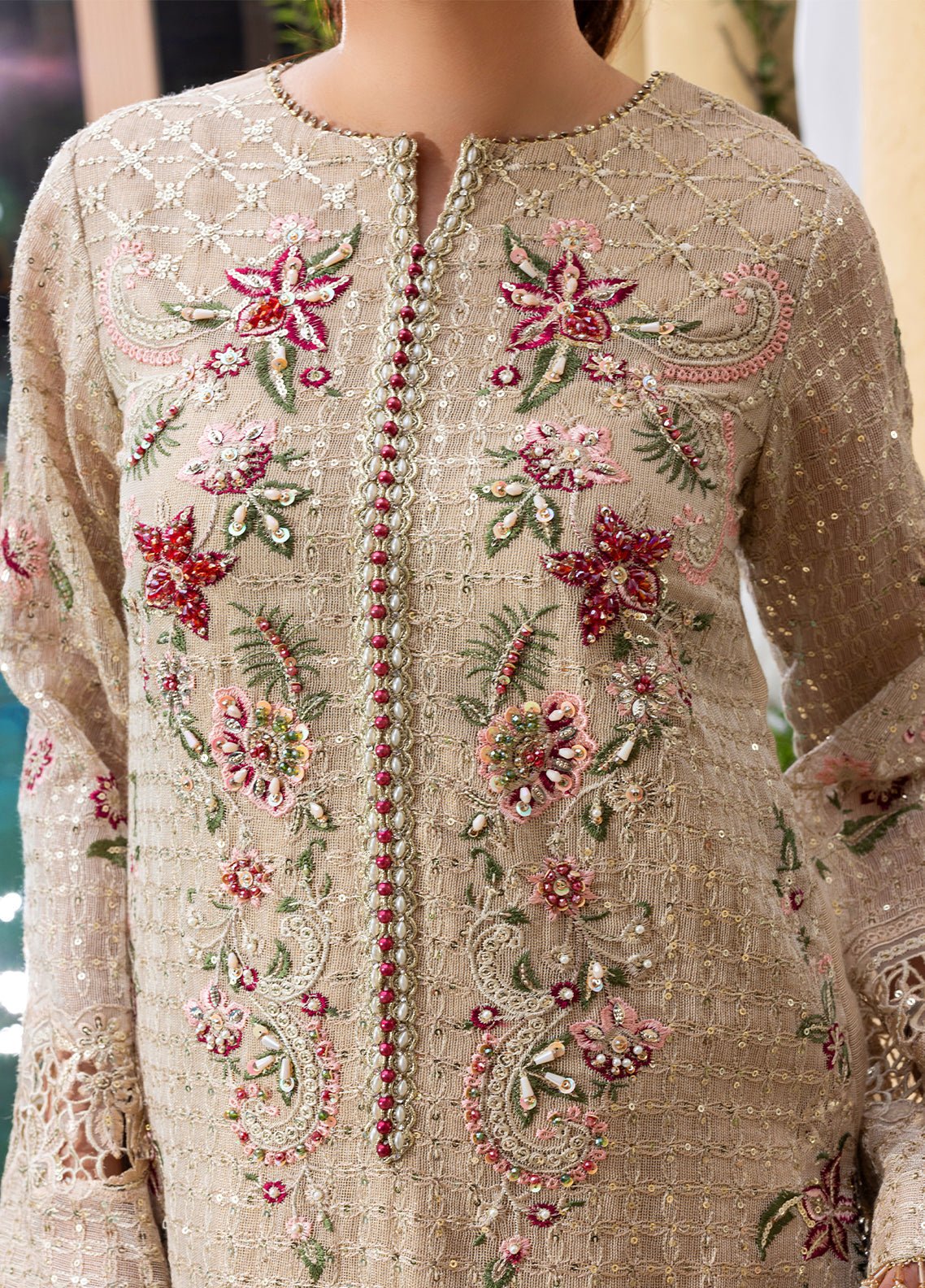 Sahane | Haye Dil Wedding Formals | CT 29004 Veil of Romance - is Beige dress from Sahane - Ladies Clothes - Maria Faisal