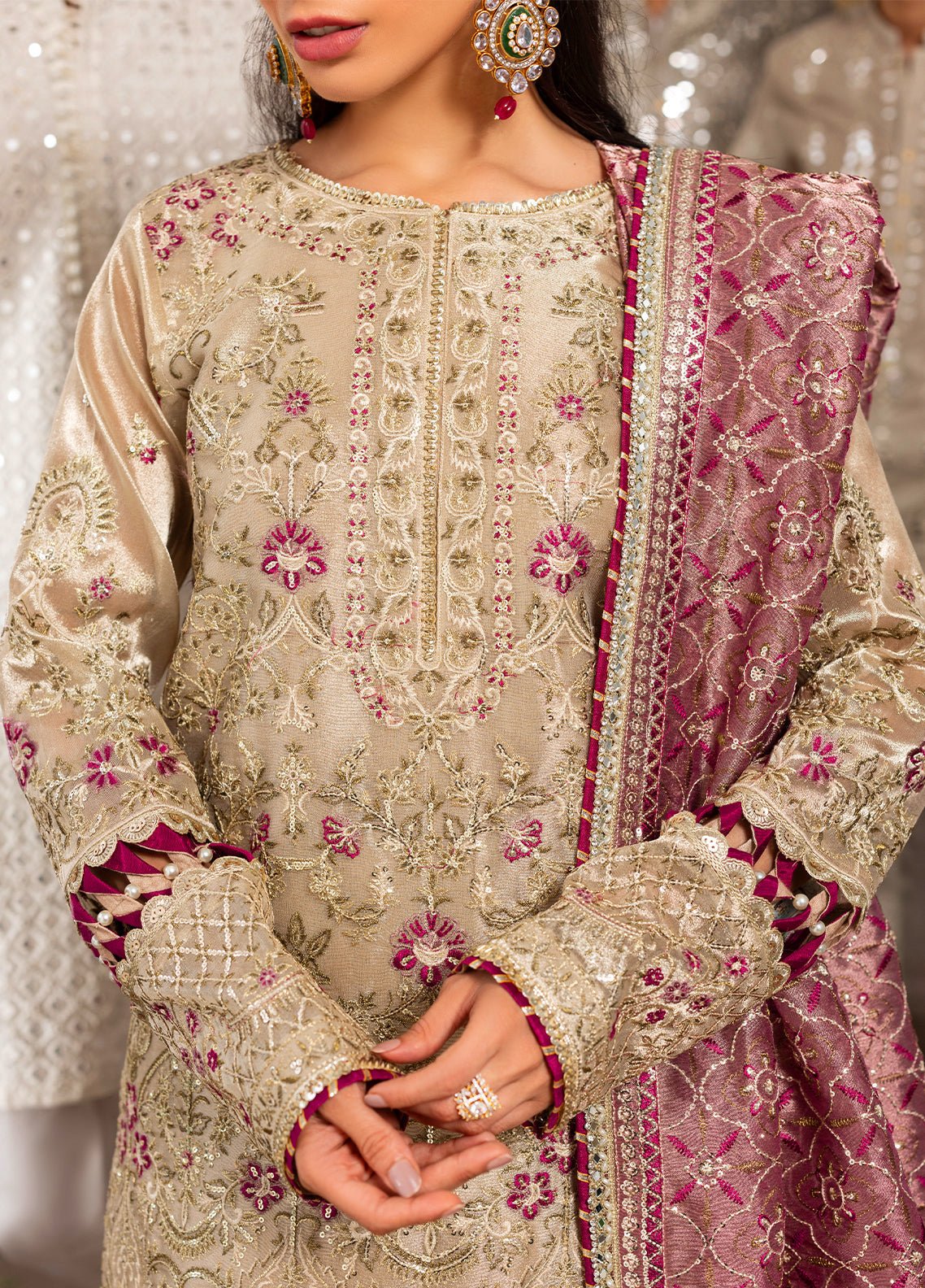 Sahane | Haye Dil Wedding Formals | CT 29005 Gold Love - is Gold dress from Sahane - Ladies Clothes - Maria Faisal