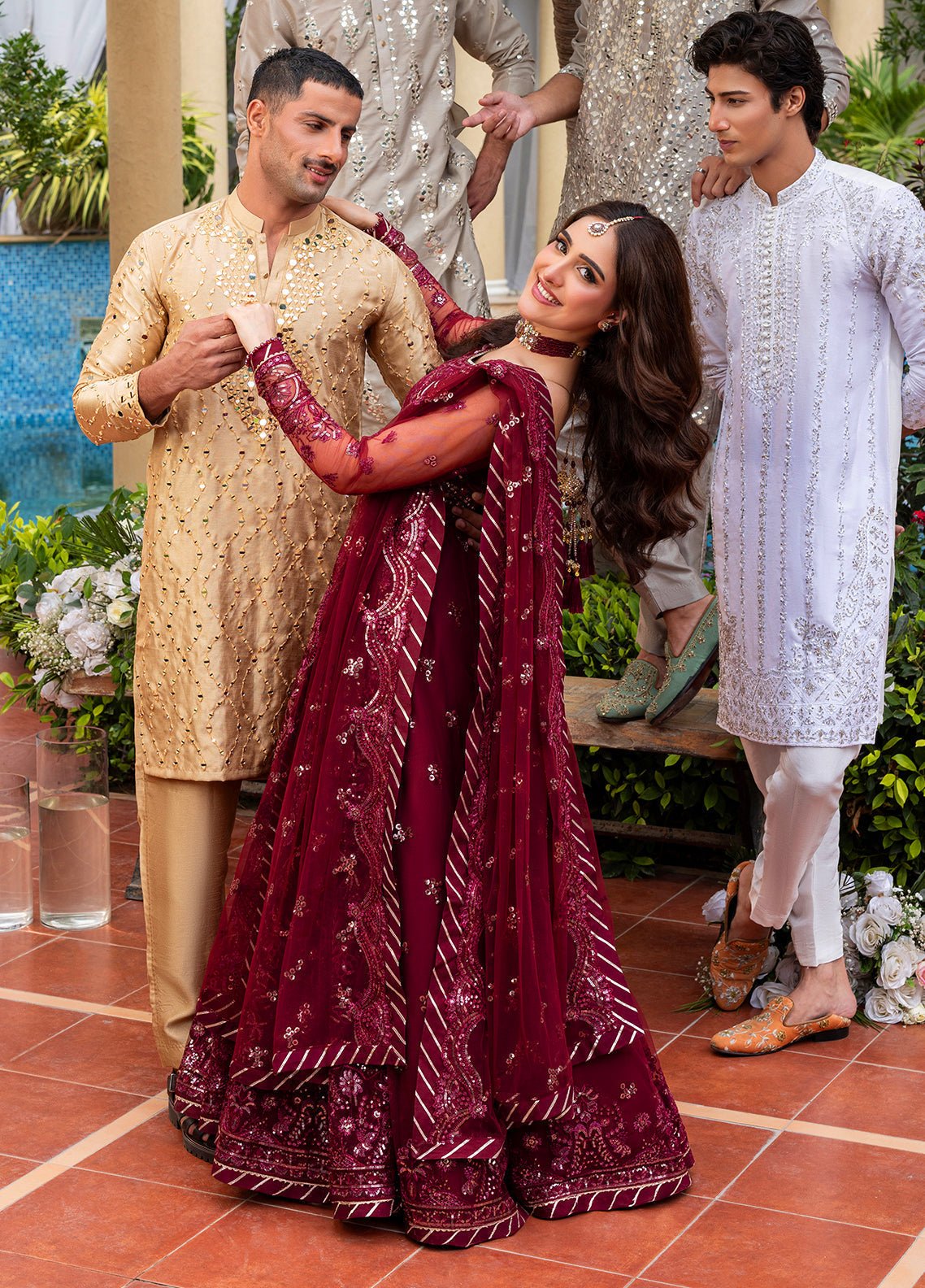 Sahane | Haye Dil Wedding Formals | CT 29009 Crimson HeartBeat - is Maroon dress from Sahane - Ladies Clothes - Maria Faisal