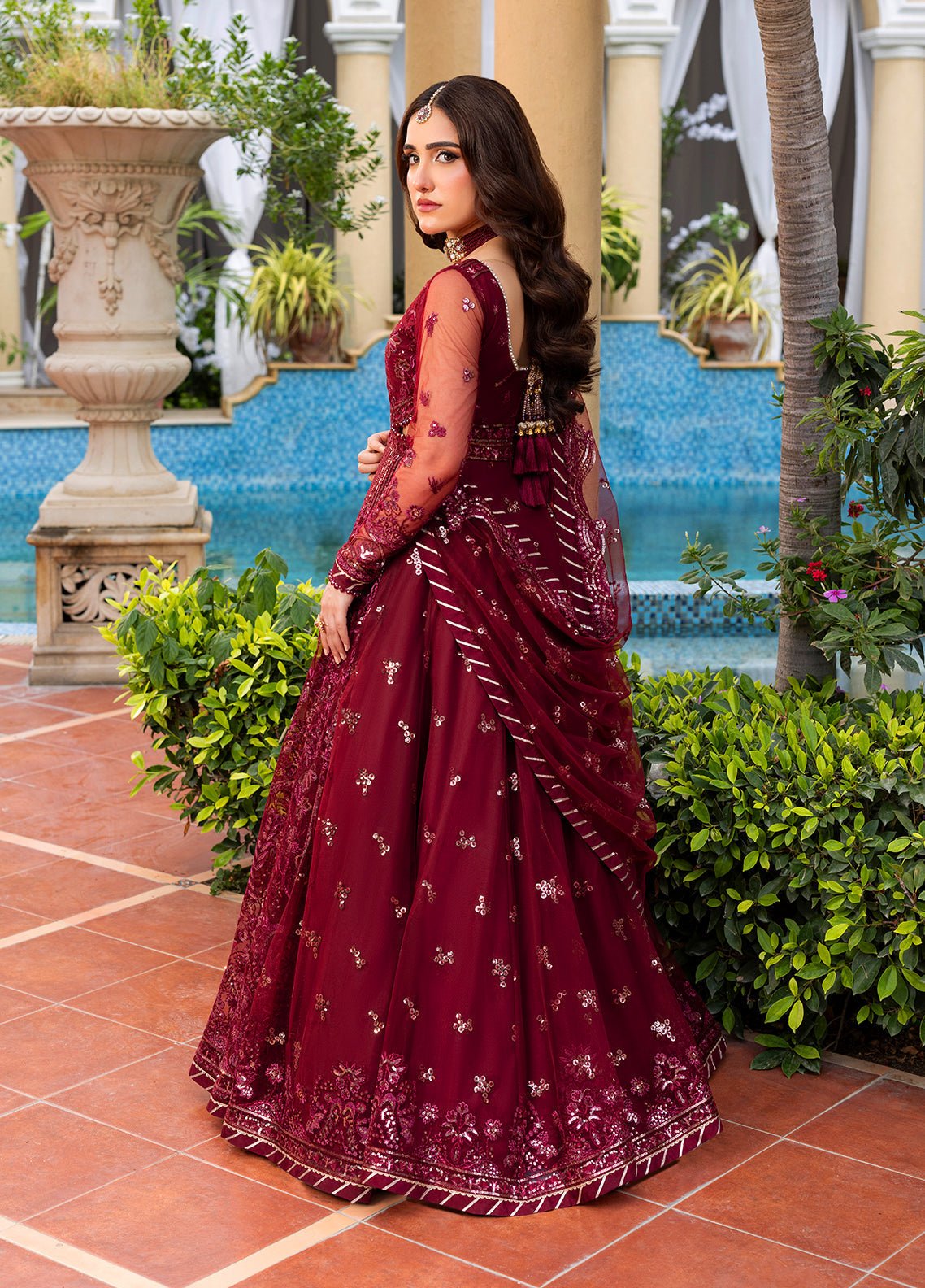 Sahane | Haye Dil Wedding Formals | CT 29009 Crimson HeartBeat - is Maroon dress from Sahane - Ladies Clothes - Maria Faisal